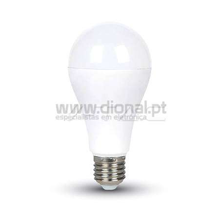 LÂMPADA LED E27 17W 100W LUZ QUENTE 1800LM A65 ALLROUND