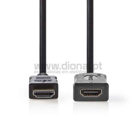 CABO HDMI COM ETHERNET MACHO / FÊMEA 1M