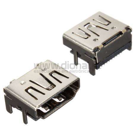 CONECTOR HDMI FÊMEA JACK 19 PINOS