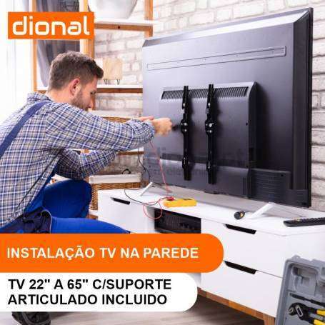 INSTALAÇÃO DE TV NA PAREDE - DE 22 A 65 POLEGADAS COM SUPORTE INCLUIDO ARTICULADO,BRAÇO