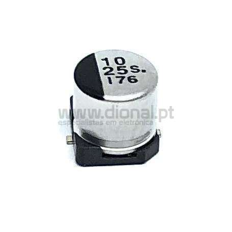 CONDENSADOR ELECTROLITICO ALUMINIO SMD 10UF 25V