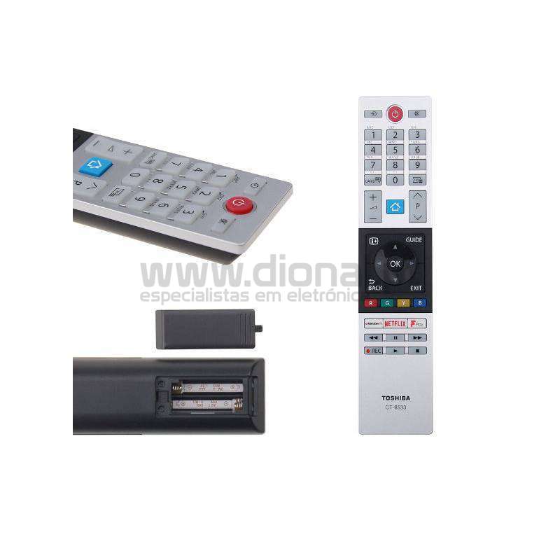 VINABTY CT-8533 Telecomando Universale Per TV Toshiba - Con Pulsanti Netflix, Rakuten TV, Freeview
